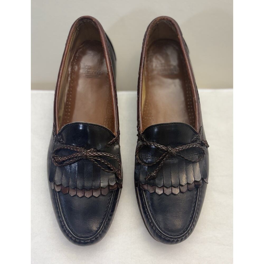Allen Edmonds Loafers Woodstock Black Brown Kiltie Braided Leather Shoe 12D